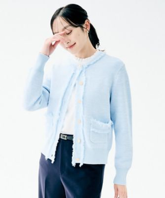 洗える／ジャケット風】ツイードニットカーディガン