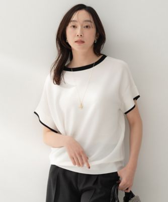 ＜UNTITLED (Women)＞【１１色展開／体型カバー／洗える】前後２ＷＡＹフレンチスリーブニット（２００２５５３９２８）