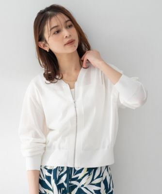 アンサンブル可／日除け・冷房対策】シアーレーヨンZIPカーディガン