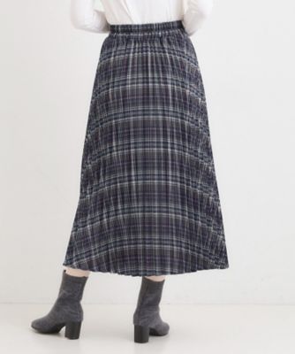 アンドマリー　チェックプリーツスカート BLACK ANDMARY】Coco check pleats skirt