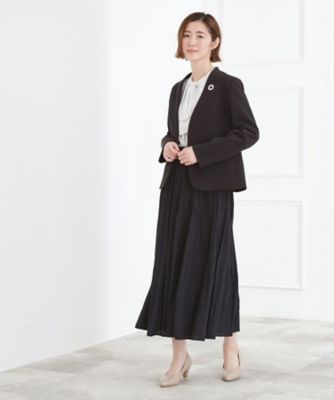 マシンウォッシュ／防シワ】Wクロスノーカラージャケット