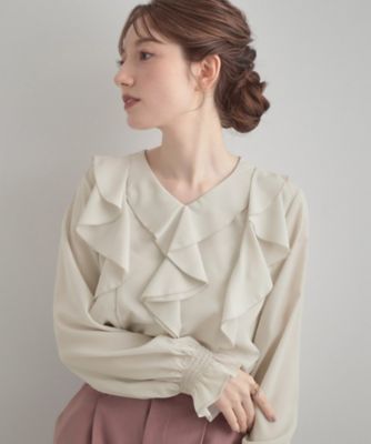 ＜COUTURE BROOCH (Women)＞【大人可愛い・通勤】ラッフルフリルブラウス（２００２５５４３８４）