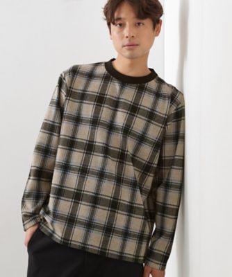 THE SHOP TK (Men)/ザ ショップ ティーケー チェックジャカードプルオーバー(2002554527) ベージュ250 トップス【三越伊勢丹/公式】