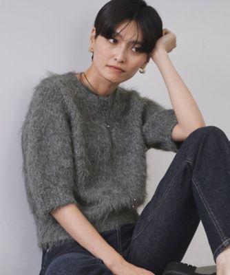 OPAQUE.CLIP (Women)/オペークドットクリップ フェザーヤーンニット【洗濯機OK/抗ピル】(2002554543) グレー013 トップス【三越伊勢丹/公式】