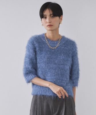 OPAQUE.CLIP (Women)/オペークドットクリップ フェザーヤーンニット【洗濯機OK/抗ピル】(2002554543) アオ092 トップス【三越伊勢丹/公式】