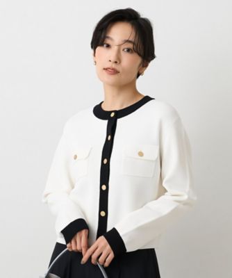＜UNTITLED L (Women/大きいサイズ)＞【洗える／ジャケット風】ミラノリブカーディガン（２００２５５４５６０）