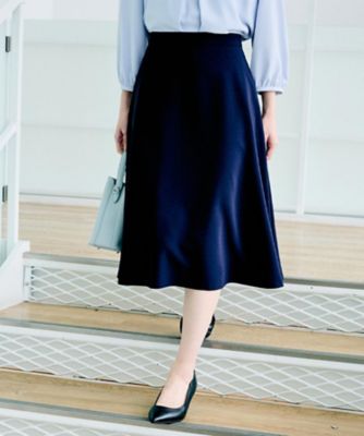 Rhiannon フレアスカート ネイビー 予約】【2026年3月上旬頃配送】ミカドサテンフレアスカート(ネイビー