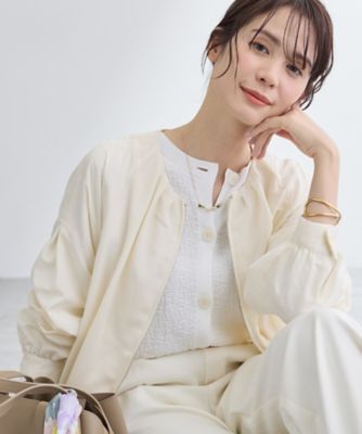 ＜INDIVI L (Women/大きいサイズ)＞【洗える／大人シアー】エアリー　バルーンブルゾン（２００２５５４６０２）