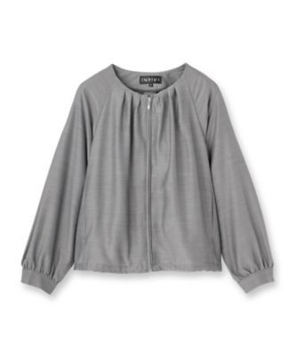美品✨セオリー CRUSHED SATIN ブルゾン お家洗い可 ネイビー S 洗える／大人シアー】エアリー バルーンブルゾン