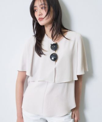 ＜INDIVI L (Women/大きいサイズ)＞【着る日傘】シフォンドッキングブラウス（２００２５５４６２５）