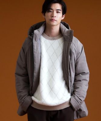 THE SHOP TK (Men)/ザ ショップ ティーケー SORONA/ソロナ 中綿2WAYブルゾン【防風/洗濯機OK/フード脱着可】(2002554801) ベージュ050 コート・ジャケット【三越伊勢丹/公式】