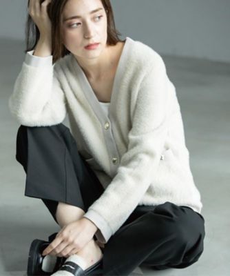 OPAQUE.CLIP (Women)/オペークドットクリップ フェザーヤーンカーディガン【洗濯機OK/抗ピル】(2002555059) ベージュ050 トップス【三越伊勢丹/公式】