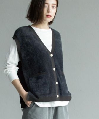 フェザーヤーンニットベスト【洗濯機OK／抗ピル