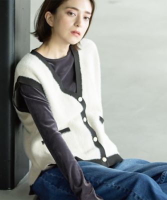 フェザーヤーンニットベスト【洗濯機OK／抗ピル