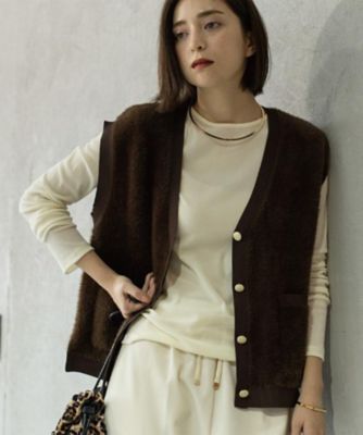 OPAQUE.CLIP (Women)/オペークドットクリップ フェザーヤーンニットベスト【洗濯機OK/抗ピル】(2002555060) チャ044 トップス【三越伊勢丹/公式】