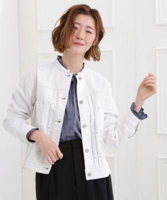 ＜GROVE (Women)＞着心地軽やか、動きやすいストレッチデニムジャケット（２００２５５５０６３）