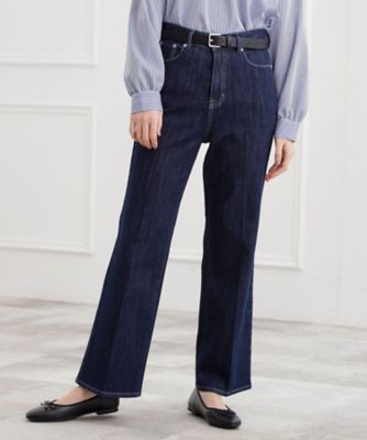 選べる着丈】美シルエットデニムソフトフレアパンツ