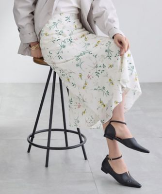 ＜INDIVI L (Women/大きいサイズ)＞【ＳＥＴＵＰ可能】モダンフラワー柄フレアスカート（２００２５５５１５２）