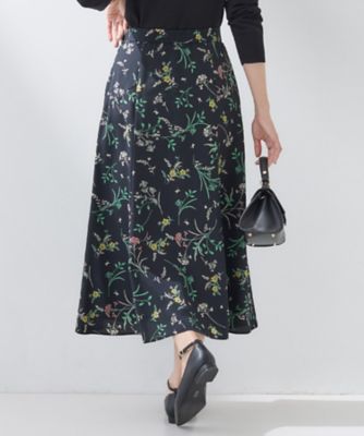 anvivid flower monogram フレアスカート ハッピーちゃん SETUP可能】モダンフラワー柄フレアスカート