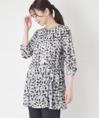 ＜CORDIER (Women)＞【Ｍ～４Ｌサイズ／ドライタッチ】アクアレールプリントジャージチュニック（２００２５５５１７８）