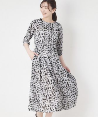 ＜CORDIER (Women)＞【洗える／ドライタッチ】アクアレールプリントジャージワンピース（２００２５５５１７９）