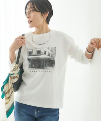 ＜UNTITLED L (Women/大きいサイズ)＞【コットン１００／洗える】フォトロングＴシャツ（２００２５５５４５３）