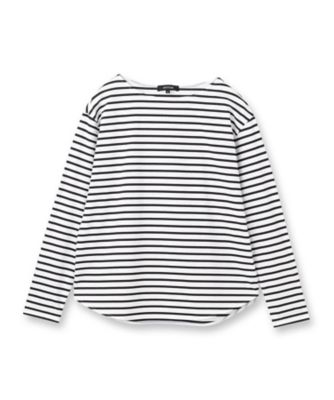 洗える／レイヤードTシャツ】ラウンドテールジャージプルオーバー