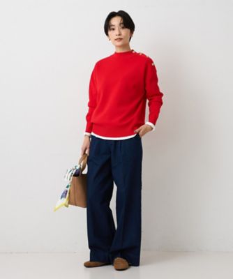 洗える／レイヤードTシャツ】ラウンドテールジャージプルオーバー