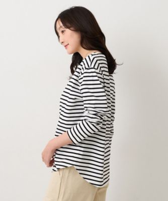 洗える／レイヤードTシャツ】ラウンドテールジャージプルオーバー