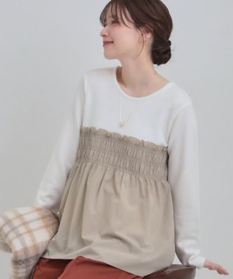 ＜SHOO LA RUE (Women)＞【Ｓ－ＬＬ】ビスチェ風ドッキングトップス（２００２５５５７０７）