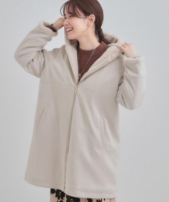 ＜SHOO LA RUE (Women)＞【Ｓ－ＬＬ】マットな色味が大人な雰囲気　スエード調フードコート（２００２５５５７０９）