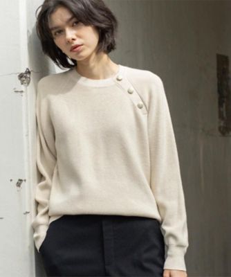 OPAQUE.CLIP (Women)/オペークドットクリップ ボタンデザインラメニット(2002555761) シロ603 トップス【三越伊勢丹/公式】