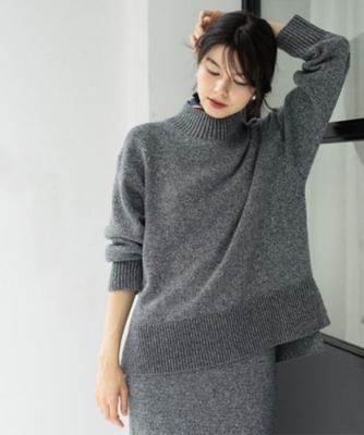 ラメスパンコールハイネックニット／セットアップ対応可【洗濯機OK