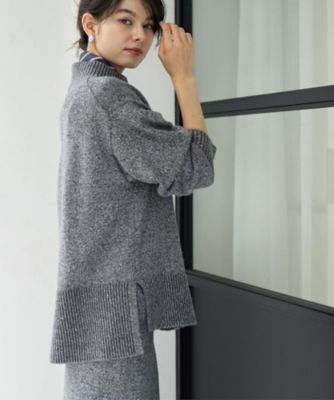 OPAQUE.CLIP (Women)/オペークドットクリップ ラメスパンコールハイネックニット/セットアップ対応可(2002555762) グレー614 トップス【三越伊勢丹/公式】