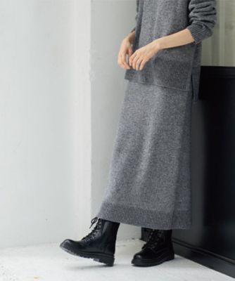 OPAQUE.CLIP (Women)/オペークドットクリップ ラメスパンコールナロースカート/セットアップ対応可(2002555763) グレー614 ロングスカート【三越伊勢丹/公式】