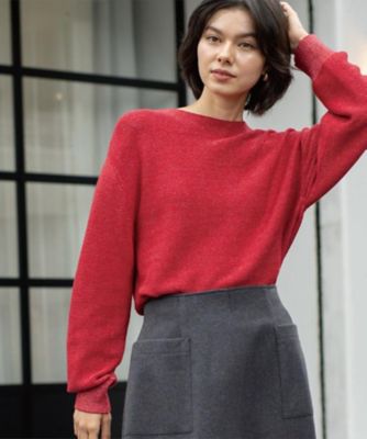 OPAQUE.CLIP (Women)/オペークドットクリップ ラメガーターボートネックニット(2002555764) アカ862 トップス【三越伊勢丹/公式】