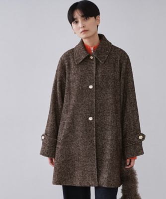 OPAQUE.CLIP (Women)/オペークドットクリップ ヘリンボーンステンカラーコート(2002555765) チャ444 コート・ジャケット【三越伊勢丹/公式】