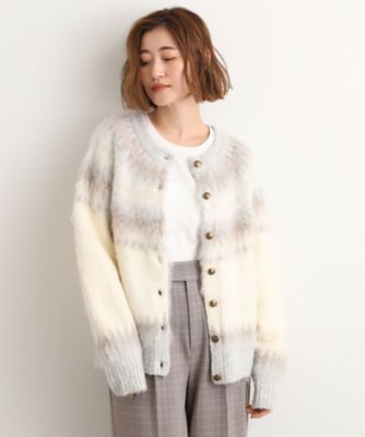 ＜GROVE (Women)＞求心柄ジャカードニットカーディガン（２００２５５５８４２）