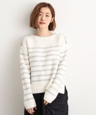 ＜GROVE (Women)＞ボーダーブークレーニット（２００２５５５８６５）