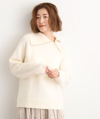 ＜GROVE (Women)＞サイドジップカラーニットプルオーバー（２００２５５５８６７）