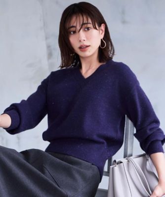 Vネックラメニット【洗濯機OK】（2002555890） | OPAQUE