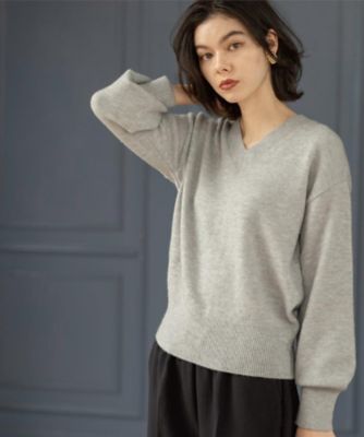 Vネックラメニット【洗濯機OK】（2002555890） | OPAQUE