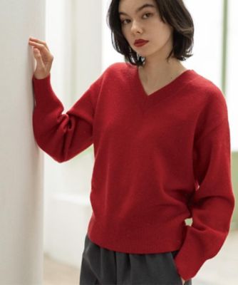 新品未使用✩完売✩overE Vネックストラップカットソー 102ボルドー Vネックラメニット【洗濯機OK】（2002555890） | OPAQUE