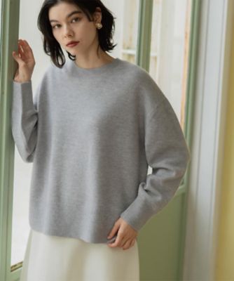 ＜OPAQUE.CLIP (Women)＞きらきらクルーミドルゲージニット【洗濯機ＯＫ】（２００２５５５８９１）