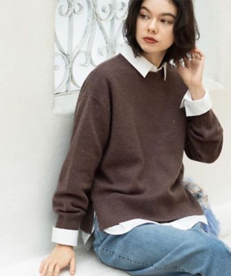 きらきらクルーミドルゲージニット【洗濯機OK