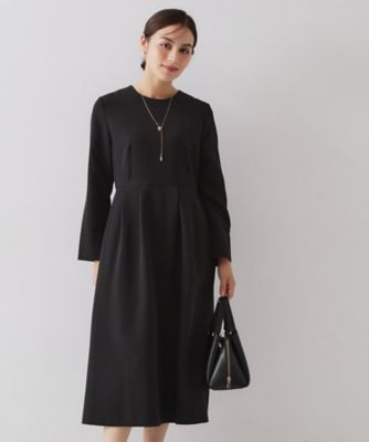 ソフトサテンウエストドロストワンピース ／洗濯機で洗える | HIROKO