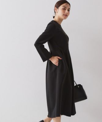 ワンピース ODICE 通勤・セレモニー/セットアップ対応》タックフレアワンピース/ダブル