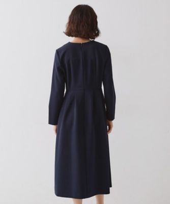 ≪通勤・セレモニー対応≫フィットアンドフレアワンピースダブルクロス