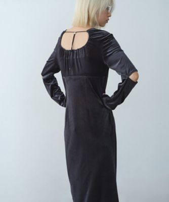 CODE A (Women)/コードエー velvet open back dress(2002555989) グレー012 ワンピース・ドレス【三越伊勢丹/公式】
