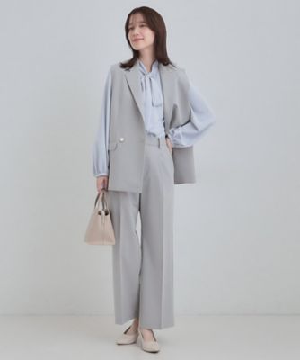 洗濯機可／セットアップ可】サラっと軽やか ワイドストレートパンツ